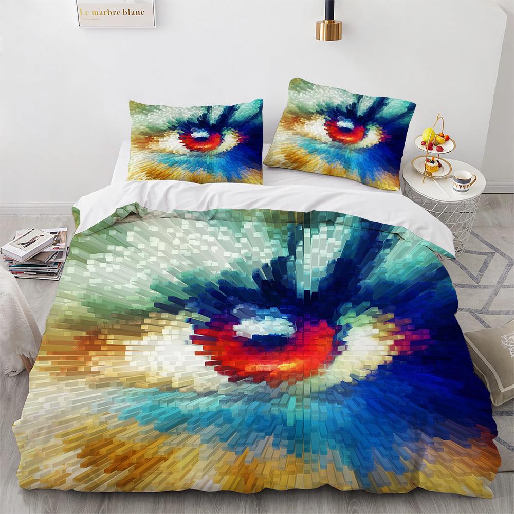 2026 NEW Couple Bedding Kiss Sketch Crimson Lips Kissing Guest Room Duvet Cover Set (1pc* Duvet Cover + 2pcs Pillowcase)