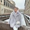 Fur jacket, suit collar, imitation fox fur top, loose fashion coat, thickened winter new European and American models