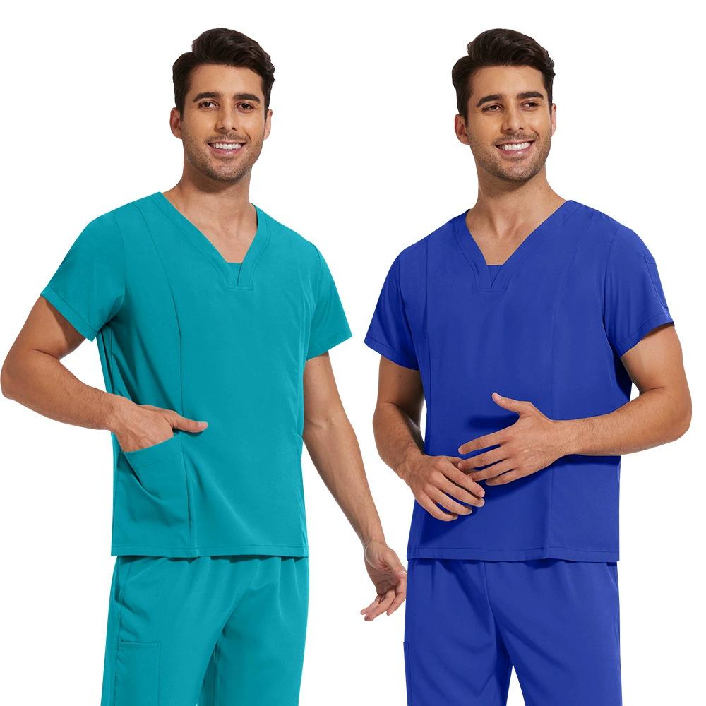 Herren Einfarbig Schnelltrocknend Dünn Lässig und Bequem Kurzärmelige Hose Waschen Kleidung Anzug Arbeitsuniform Mattierter Anzug