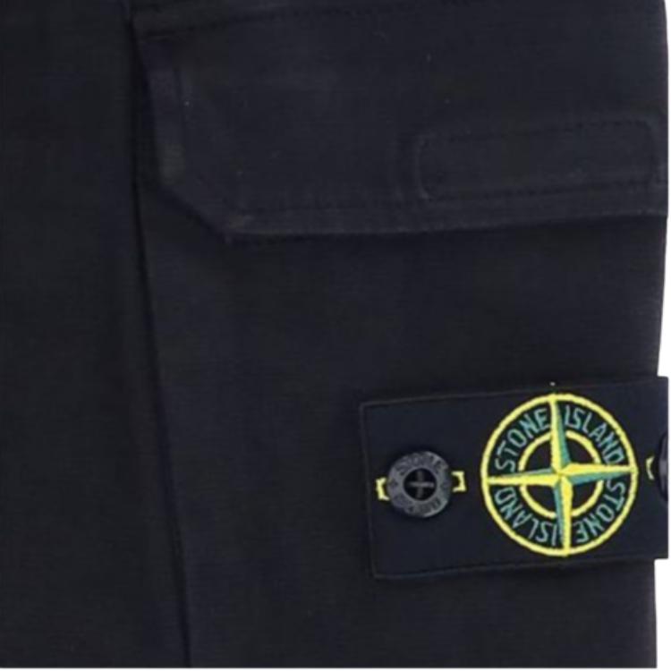 Stone Island Solid Color Casual Mid-Rise Straight Leg Kids Pants Kids bottoms Black 771630214-V0029