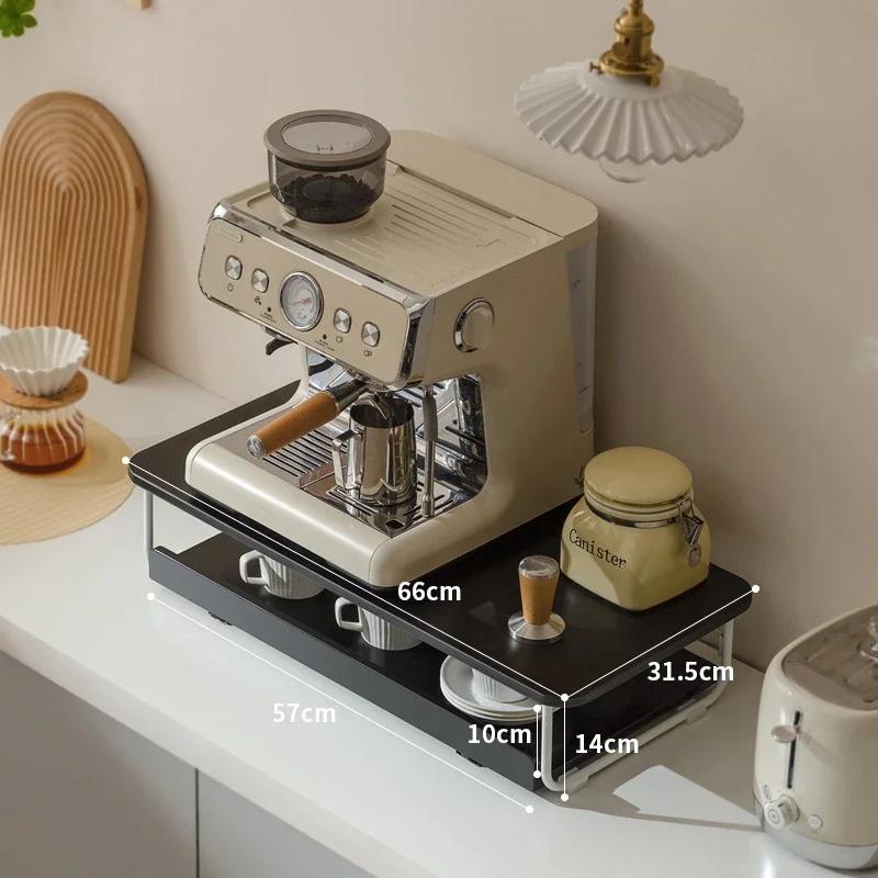 Creative Coffee Machine Storage Racks Wooden Countertop Cups Office Holders Racks Display Shelf Organizer Shelves Kitchen