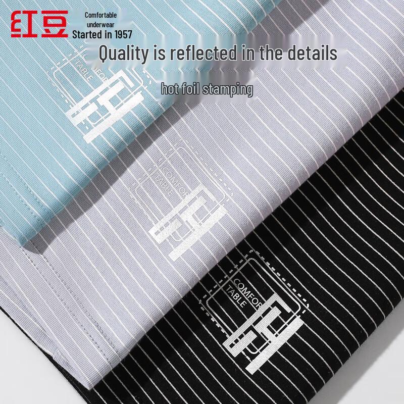 Hodo Men's 40S Cotton-Spandex Striped Boxer Briefs 3-Pack