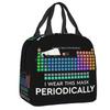 Chemistry Teacher Periodic Table Insulated Lunch Tote Bag for Kid Science Lab Tech Portable Thermal Cooler Food Lunch Box School