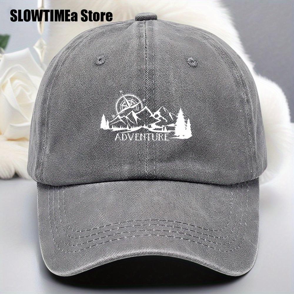 1pc Hat Design Printed Washed Hat DAD Hat Breathable Washed Baseball Hats Baseball Hat with Curved Brim One Size