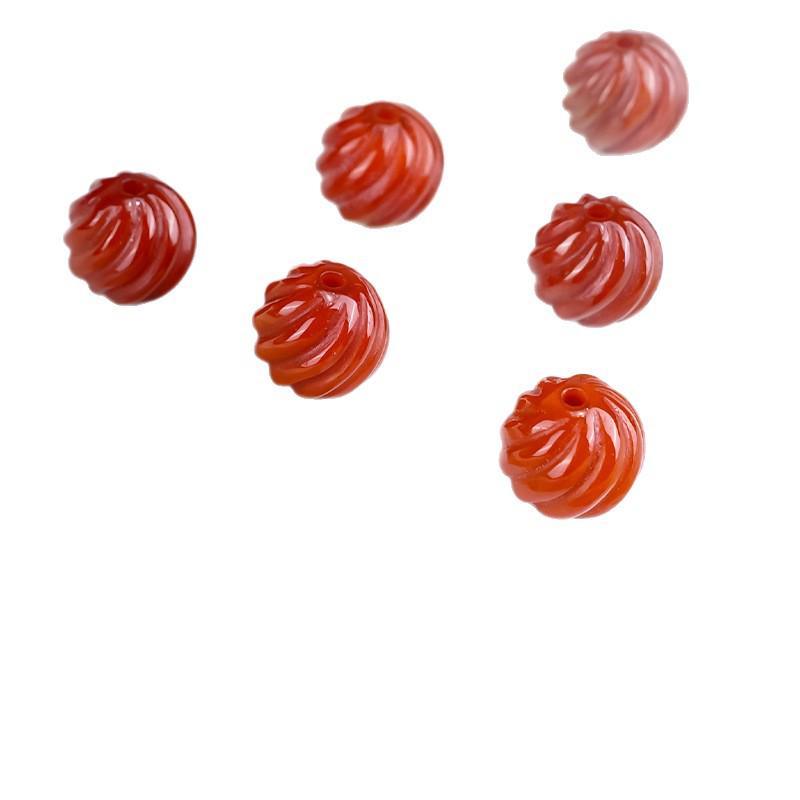 Natural Nan Hong Carved Agate Beads for DIY Bracelets