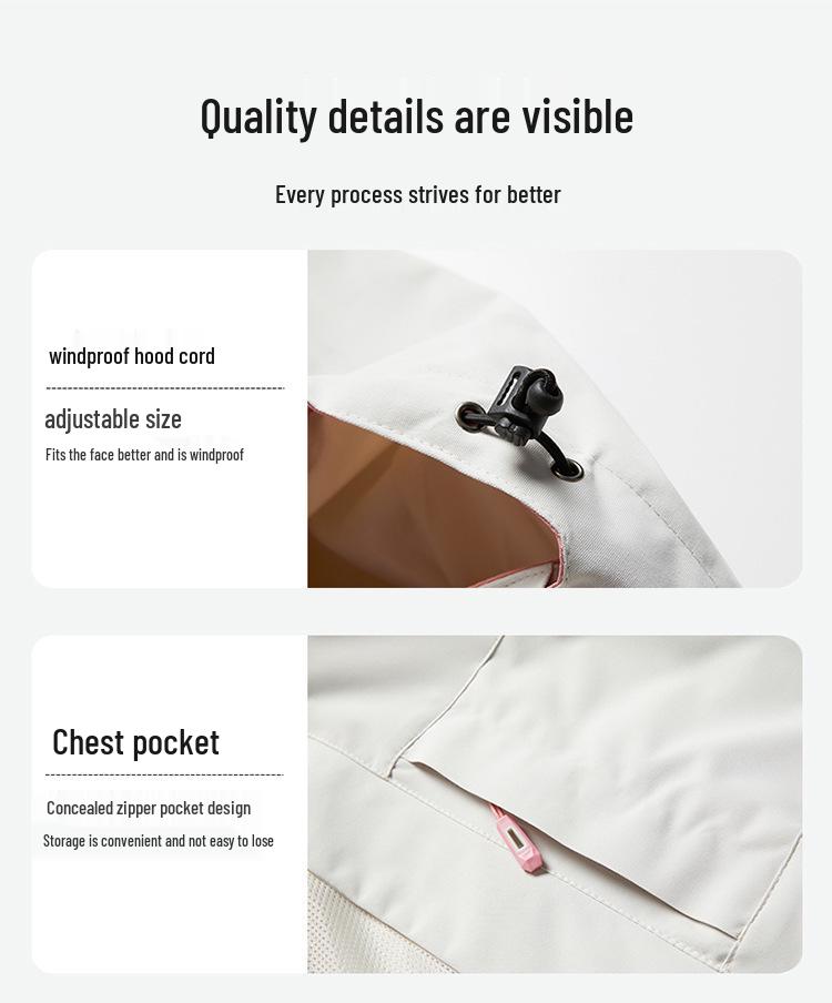 2024 Spring/Autumn Waterproof Windproof Hooded Jacket for Outdoor Sports & Leisure