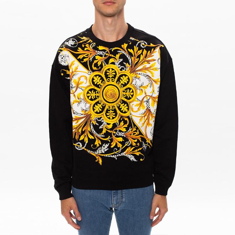 VERSACE Sweatshirts Men's Black Crew Neck Moderate Regular A87477-A231242-A1008