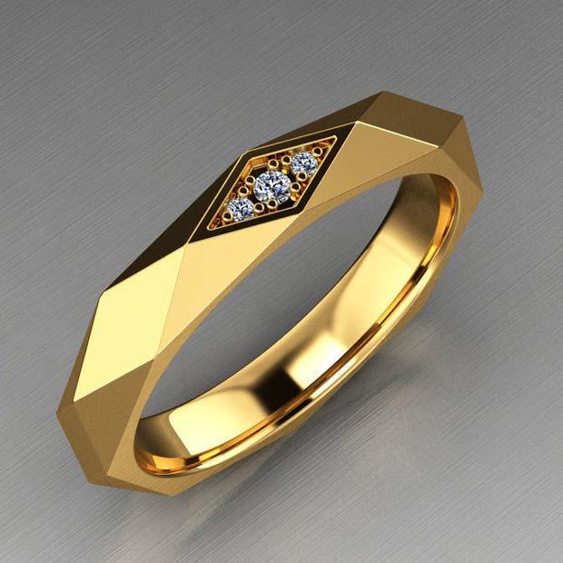He Cheng Women's Minimalist Zircon Ring, Real Gold Plated, European and American Style