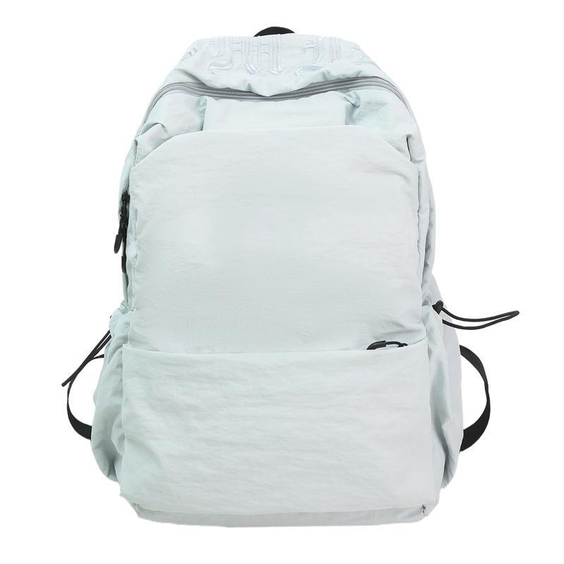 Schoolbag Korean version ins Simple solid color backpack for female junior high school students Large capacity schoolbag Lightweight outdoor travel