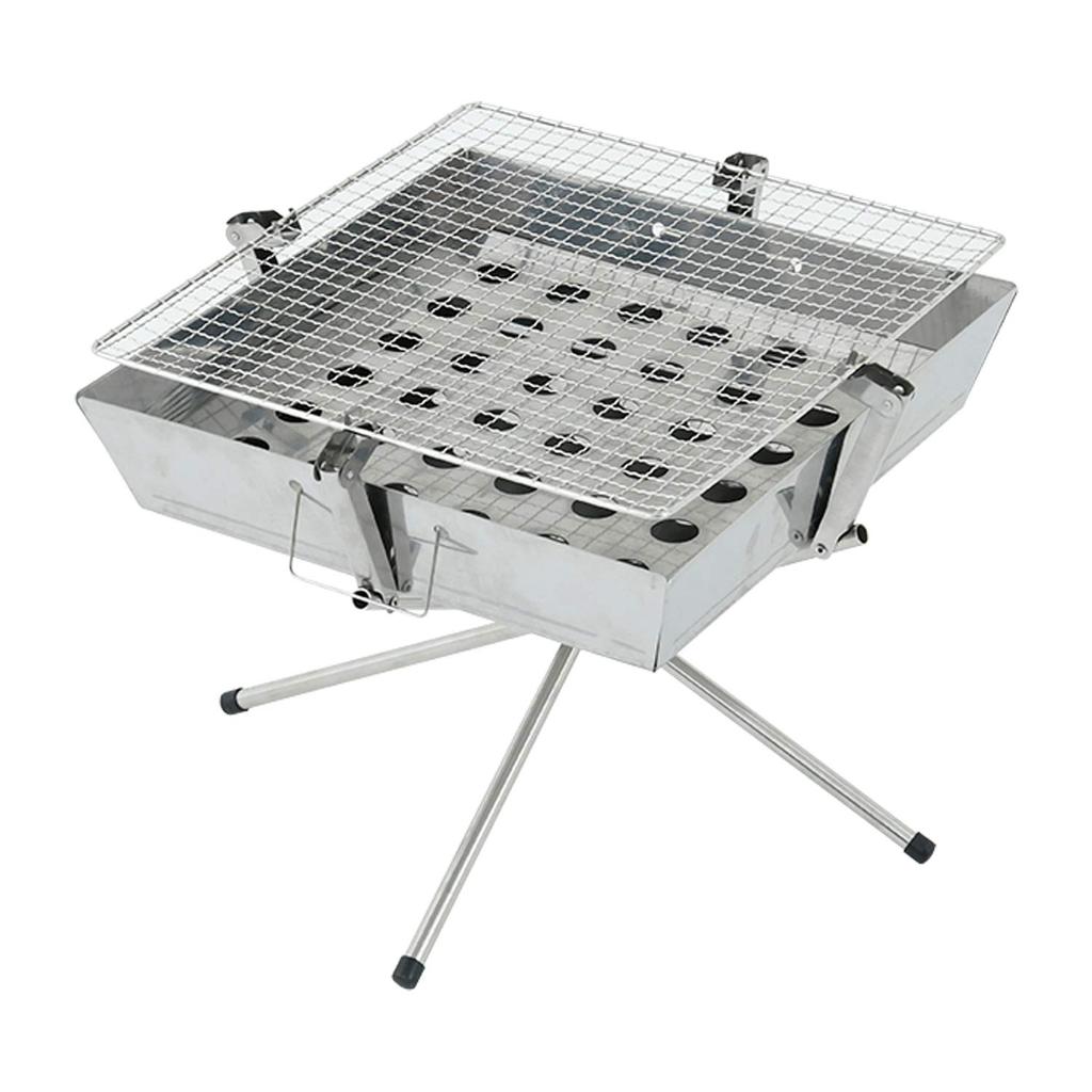 [Campers Collection Yamazen] Stainless Steel Square BBQ Stand CCT-001