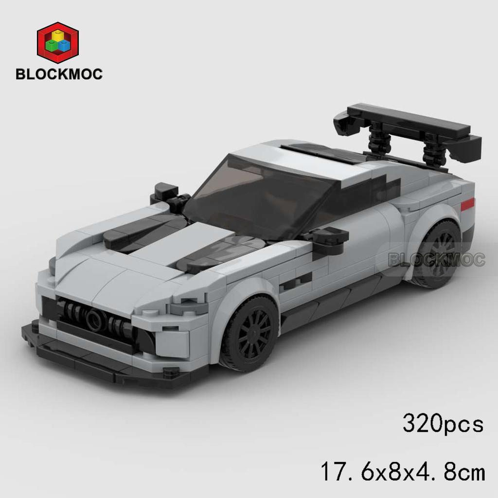 MOC Ziegel Rennsport Sportwagen Fahrzeug Rennfahrer Bausteine Sets Spielzeug für Kinder