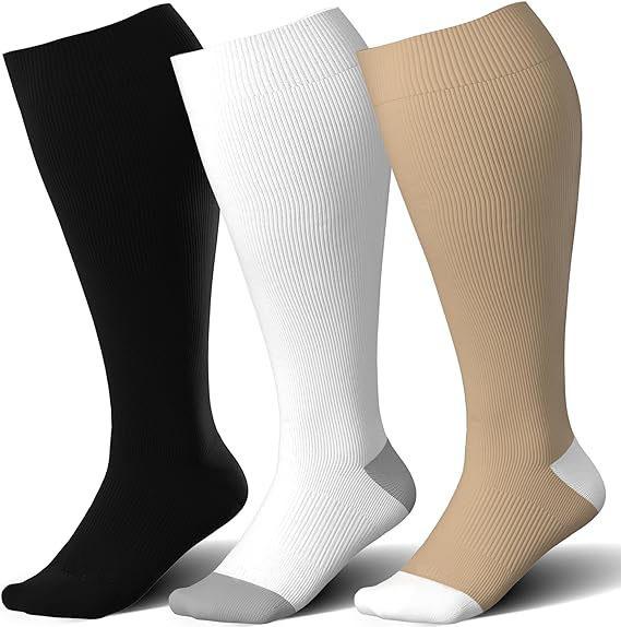Plus Size Compression Socks Fat Large Leg Sports Socks Running Cycling Fat Calf Stockings Pressure Leg Fitness Varicose Veins