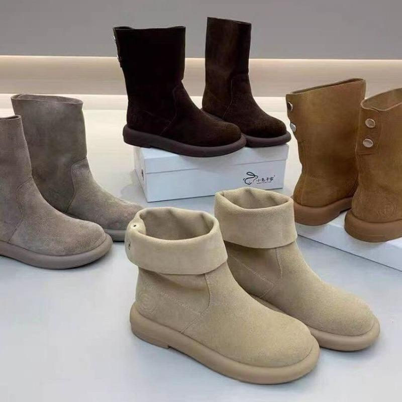 Women Ankle Snow Boots Suede Casual Cozy Walking Warm Shoes Woman 2025 Autumn Winter Fashion Flat Boots Zapatillas Mujer