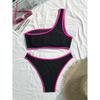 Bikini Monospalla Costumi da Bagno Donna Costume da Bagno Femminile Set Bikini Due Pezzi Imbottito Costume da Bagno Swim
