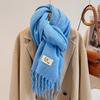White scarf female autumn and winter versatile student lamb plush atmosphere scarf thickened shawl