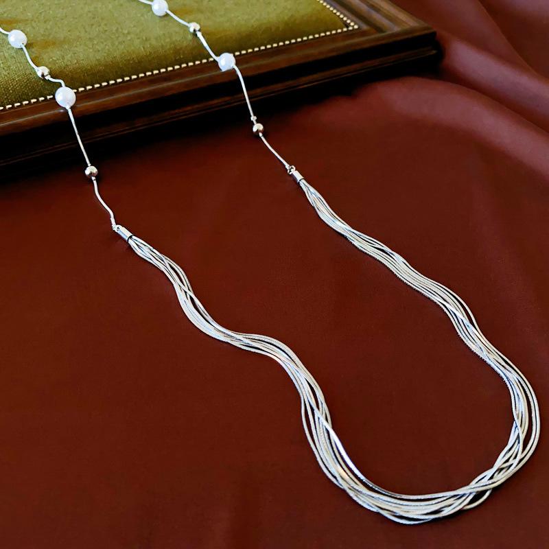 French Pearl Multi-Layer Necklace: Elegant, Versatile Fashion Accessory with Unique Design