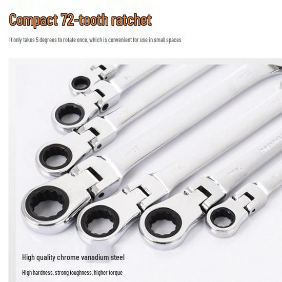 Automatic Dual-Purpose Ratchet Wrench: Quick, Labor-Saving Open-End and Box-End Tool for Auto Repair