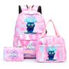 3-teiliges/Set Cartoon K-Pop bedruckter Rucksack mit Federmäppchen und Lunchtasche für Teenager Mädchen Jungen Schulranzen Kindergeschenk Große Kapazität Wasserdicht Reisetasche