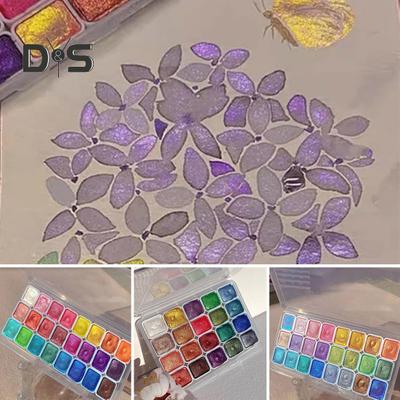 20/24 Colors Watercolor Paint Set Seamless Blending High Transparency Fine Pigment Distribution Natural Gum Portable Palette