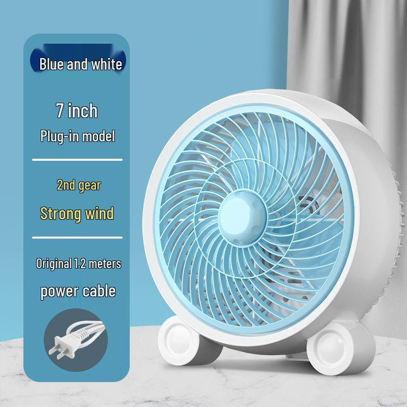 Silent Oscillating Desktop Fan for Dorms: Compact Mini Electric Fan for Students Default