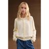 ELLE KIDS Girls' Wool Blend Hand-Embroidered Lace Cardigan