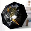 1pc Wolf Spirit Automatic Open/Close Umbrella Sturdy Iron Frame, Compact Travel Umbrella - Perfect Gift for Women, Men, Birthdays079