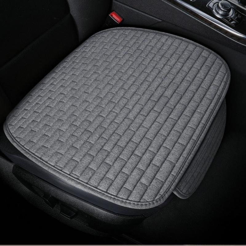 Universal Flax Linen Auto Seat Case Front Rear Non Slide All Season Automotive Protector Mat Pad Keep Warm Universal Fit Truck Suv Van