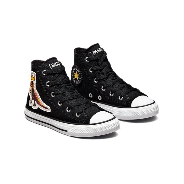 Jean-Michel Basquiat x Converse Chuck Taylor All Star High PS Pez Dispenser Kids Sneakers Black Multi Egret 372587C