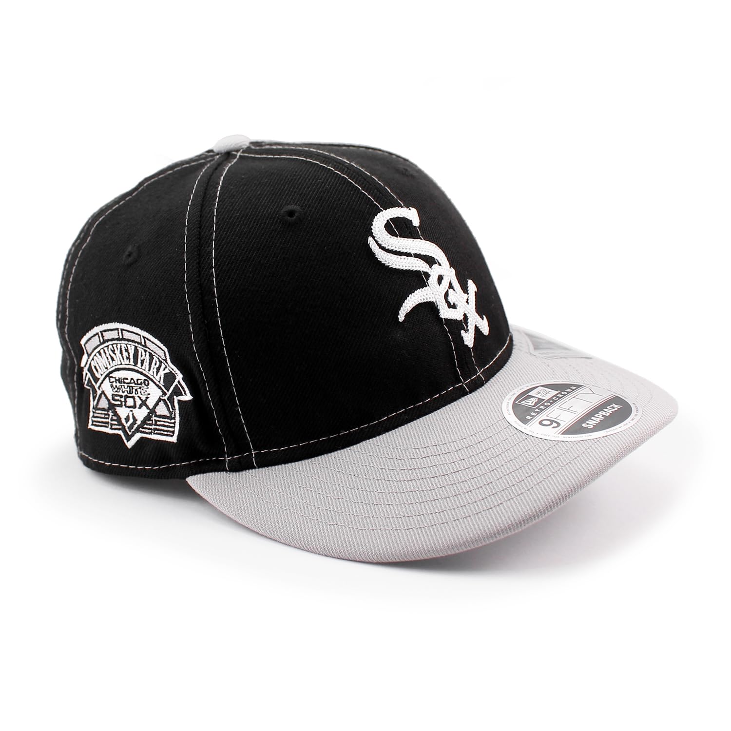 

New Era Cap RC9FIFTY Chicago White Sox MLB COMISKEY PARK RETRO CROWN SNAPBACK CAP BLACK CHICAGO WHITE SOX 950 Hat Retro Crown [Used] чорний