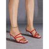 2026 Summer Women's Open Toe Heel Sandals Fashion Ladies Brand Shoes Square Heels 6cm Black Red White Plus Size 42