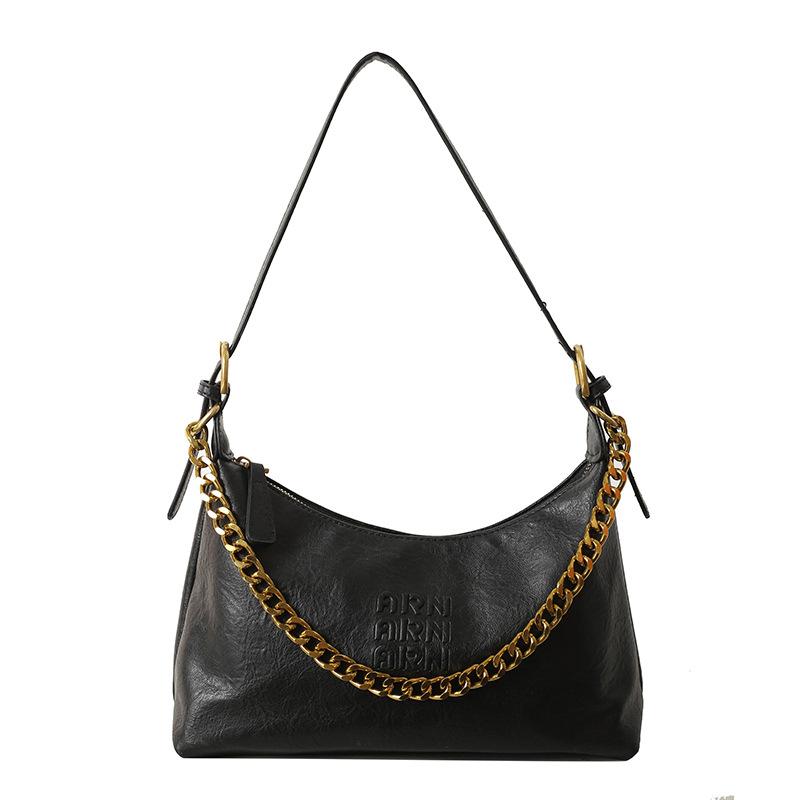 Large Capacity Casual Bag 2025 Retro Commuting Texture Single Shoulder Underarm Bag Temperament Simple Dumpling Bag Solid Color