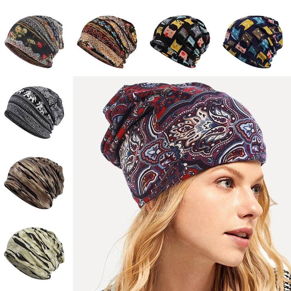 Soft Fabric Breathable Skullies Hat Stretch Turban Headwear Fashion Chemo Beanie Hat  Spring Summer