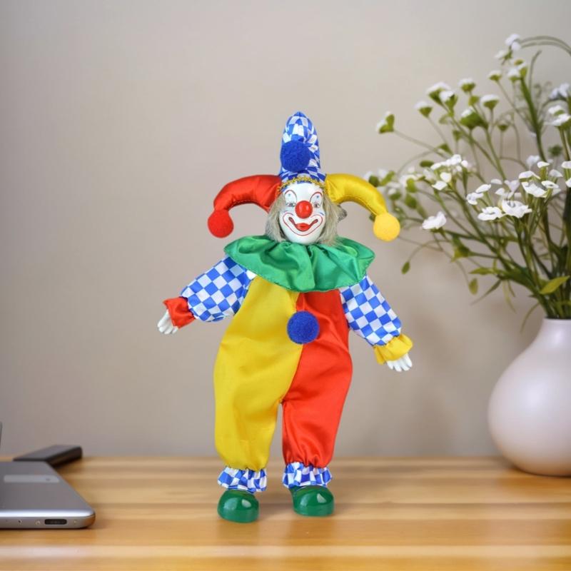 12inch Vintages Ceramics Clown Doll Statue For Home Decoration Collectible Halloween Christmas
