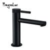 Round Fancy Handle Black Brass Deck Mounted Single Holder Hole Basin Hybrid Hot and Cold Water Bathroom Faucet