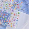 1pcs 5D Colorful Star Bow Nail Art Decoration Stickers Thin Charms Accessory Stickers Nails Back Adhesive Nails Decals DIY