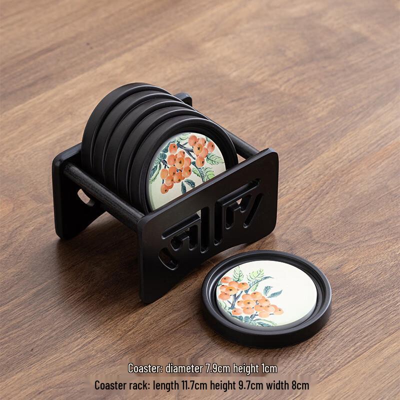 Shangqi Absorbent Bakelite Round Coasters, 6-Pack