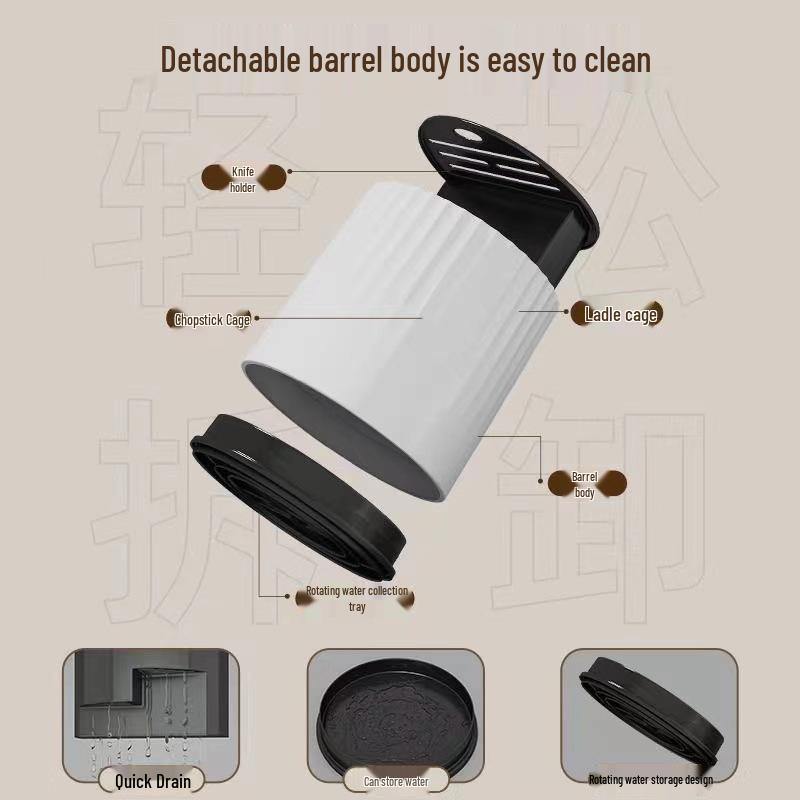 Rotatable Multifunctional Kitchen Knife and Chopstick Holder