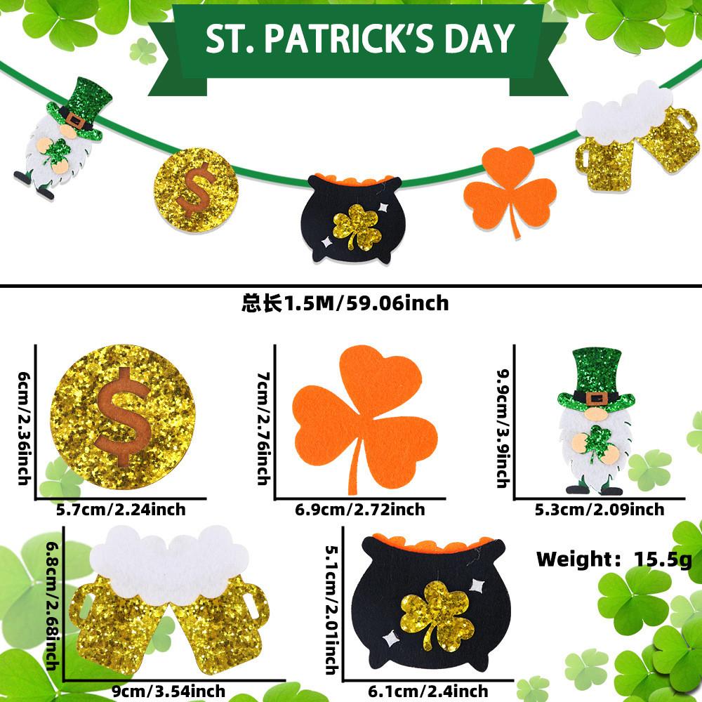

Ирландский трилистник причудливый баннер с шляпой-монетой золотого цвета для яркого праздничного декора Ireland String B