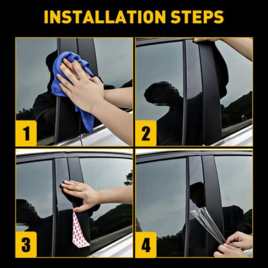 Set Of 6 For 2011- Ford Explorer Door Pillar Post Trim Black Car Accessories