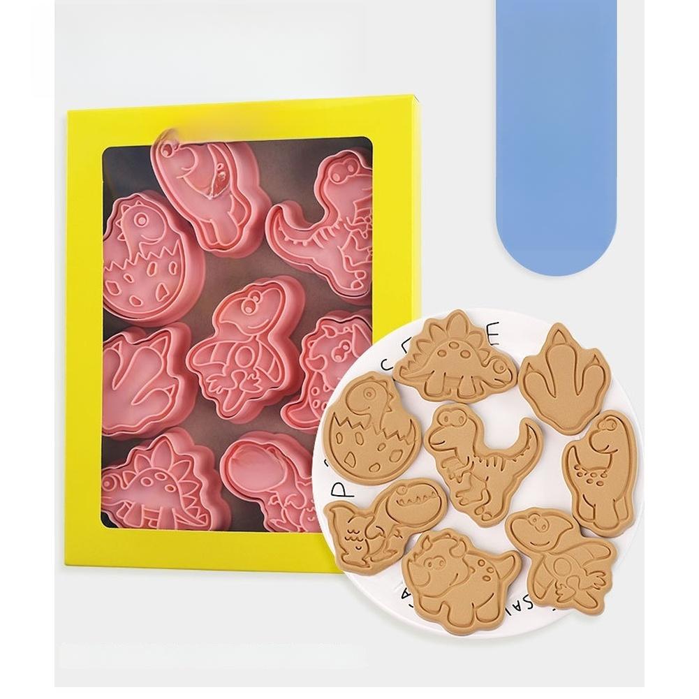 Dinosaur Cookie Cutter Set 8PCS PP Food Safe Construction for Baking Cookies Fondant Art and Themed Baking Projects