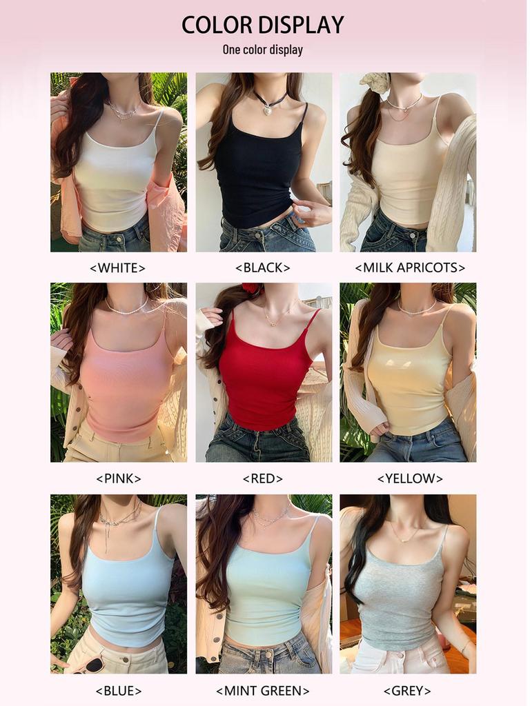 Damen-Falten-Camisole mit Brustpolstern – Figurbetont, Stilvolles Design, Vielseitig für Oberbekleidung oder zum Layering, Schöner Rücken, Perfekt für den Sommer