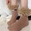 Funny Big Mouth Monster Plush Socks Cartoon Creative Warm Plush Thick Coral Velvet Sleeping Socks Winter Women Socks Gifts