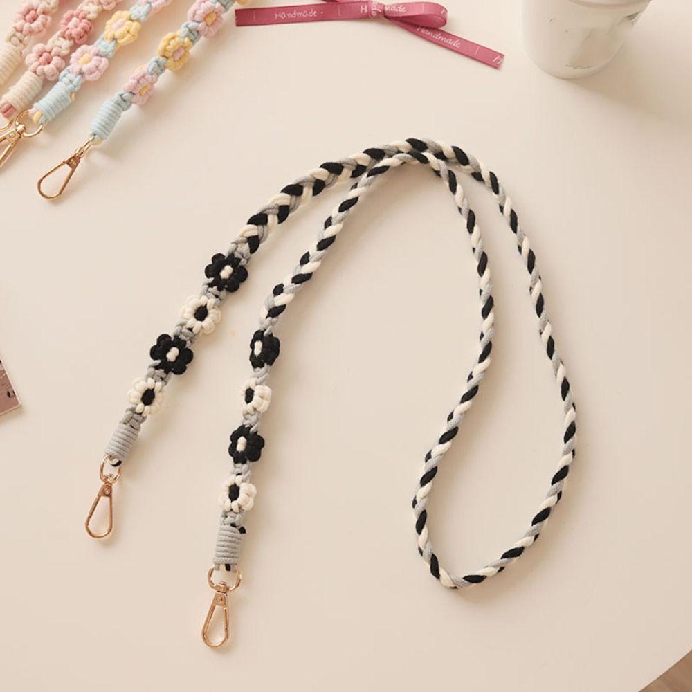 

Цепочка ручной работы из плетеных цветов против потери, плетеная веревка, плетеная цепочка с подвеской в виде цветка ромашки, на каждый день style1