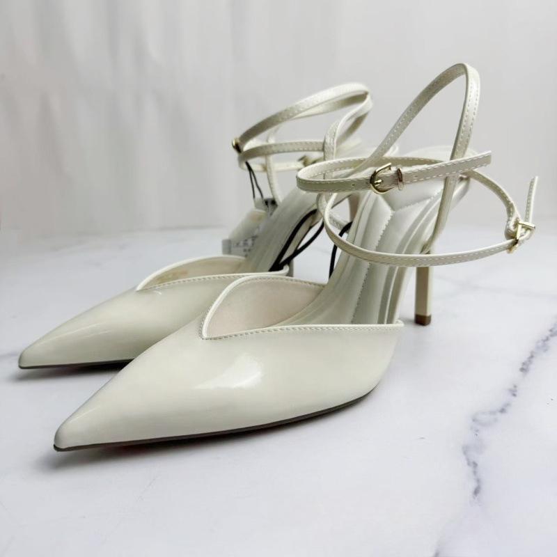 

Модные Элегантные Женские Туфли-Лодочки на Высоком Каблуке с Ремешком на Щиколотке, Лакированная Кожа, Офисные, Слингбэки, Роскошный Бренд, Сандалии для Вечеринки, Свадьбы 42 бежевый