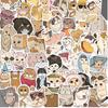 Cat Emoji Doodle Stickers (50 Sheets) - Waterproof DIY Decals for Phone Cases, Suitcases, Notebooks, and More.