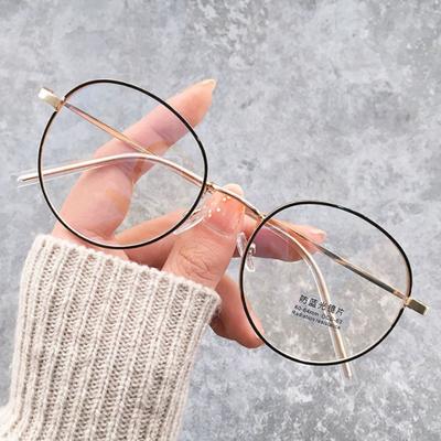 Óculos vintage clássicos anti-luz azul, armação de metal oval, armação de metal redonda, óculos de computador