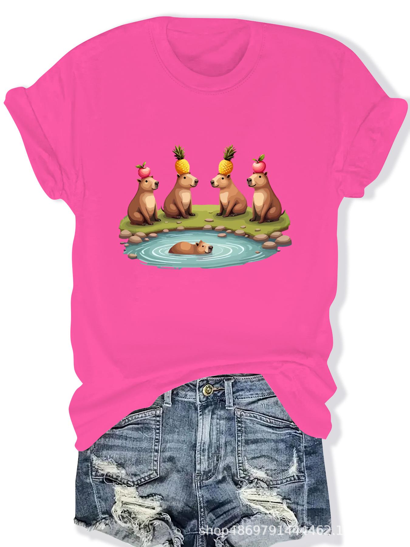 

Женская международная модная футболка с круглым вырезом Extra Extra Large розы красного