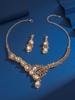 Colorful Rhinestone Crystal Necklace & Earrings Set for Women - Prom Costume Accessories