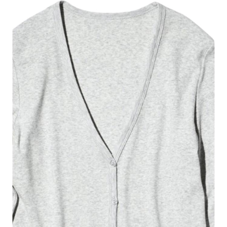 Uniqlo SS26 Sweter dzianinowy z dekoltem w serek, jednorzędowy, gładki, wszechstronny, casualowy, damskie topy 488014-03