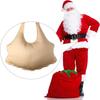 Polyester Santa Costume Christmas Cosplay Prop Fake Padded Belly Santa Suit Zipper Santa Costume